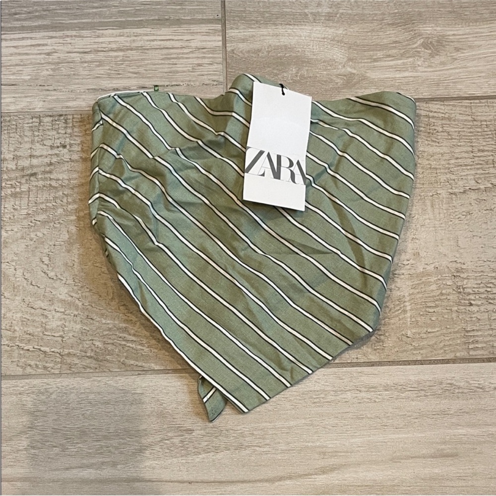 Zara green striped scarp top